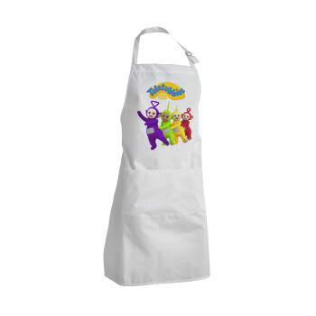 teletubbies Tinky-Winky, Dipsy, Laa Laa and Po, Adult Chef Apron (with sliders and 2 pockets)
