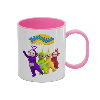 teletubbies Tinky-Winky, Dipsy, Laa Laa and Po, Κούπα (πλαστική) (BPA-FREE) Polymer Ροζ για παιδιά, 330ml