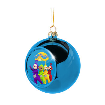 teletubbies Tinky-Winky, Dipsy, Laa Laa and Po, Χριστουγεννιάτικη μπάλα δένδρου Μπλε 8cm
