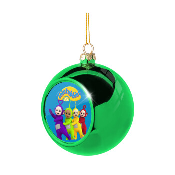 teletubbies Tinky-Winky, Dipsy, Laa Laa and Po, Χριστουγεννιάτικη μπάλα δένδρου Πράσινη 8cm