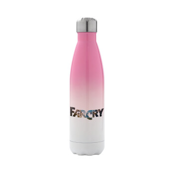 Farcry, Metal mug thermos Pink/White (Stainless steel), double wall, 500ml