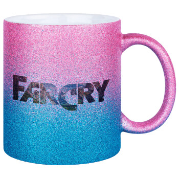 Farcry, Κούπα Χρυσή/Μπλε Glitter, κεραμική, 330ml