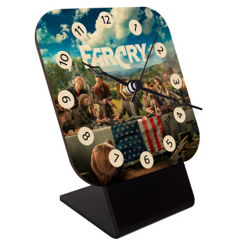 Farcry, Quartz Table clock in natural wood (10cm)