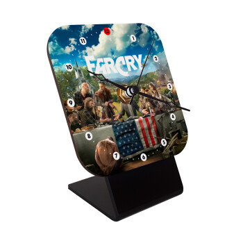 Farcry, Quartz Wooden table clock with hands (10cm)