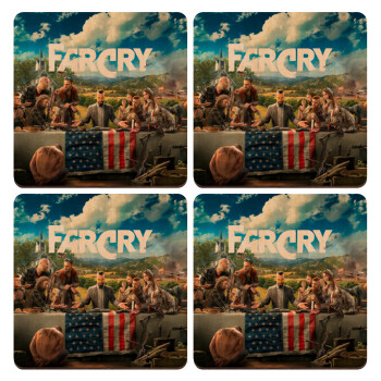 Farcry, ΣΕΤ x4 Σουβέρ ξύλινα τετράγωνα plywood (9cm)