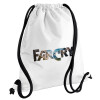 Farcry, Τσάντα πλάτης πουγκί GYMBAG λευκή, με τσέπη (40x48cm) & χονδρά κορδόνια