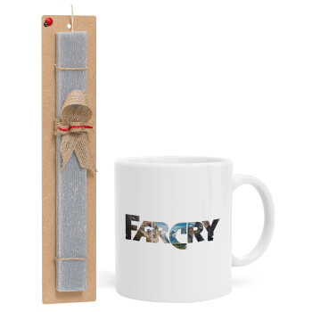 Farcry, Easter Set, Ceramic Cup (330ml) & Easter aromatic flat candle (30cm) (GRAY)