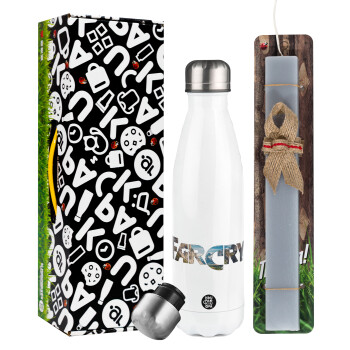Farcry, Easter candle, metallic white thermos bottle (500ml) & aromatic flat candle (30cm) (GRAY)