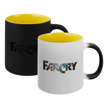 Farcry, Κούπα Μαγική εσωτερικό κίτρινη, κεραμική 330ml που αλλάζει χρώμα με το ζεστό ρόφημα (1 τεμάχιο)