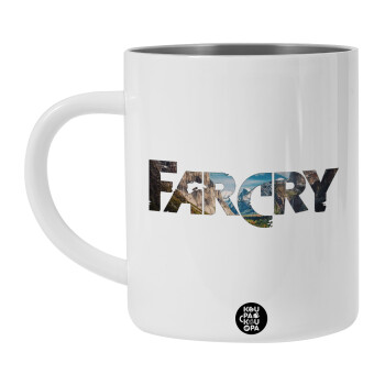 Farcry, Λευκή Ανοξείδωτη Μεταλλική Κούπα 450ml - Διπλού Τοιχώματος 