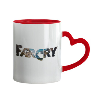 Farcry, Κούπα καρδιά χερούλι κόκκινη, κεραμική, 330ml