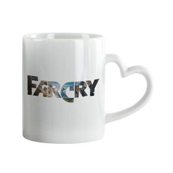 Farcry, Κούπα καρδιά χερούλι λευκή, κεραμική, 330ml
