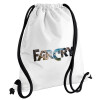 Backpack pouch GYMBAG white, with pocket (40x48cm) & thick cords