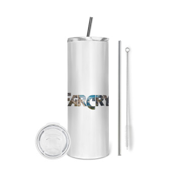 Farcry, Eco friendly stainless steel tumbler 600ml, with metal straw & cleaning brush