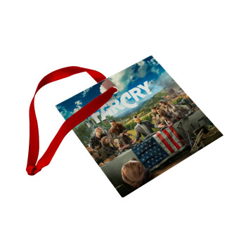 Farcry, Christmas ornament, glass square ornament 9x9cm