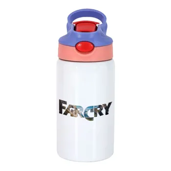 Farcry, Παιδικό παγούρι θερμό, ανοξείδωτο, με καλαμάκι ασφαλείας, ροζ/μωβ (350ml)