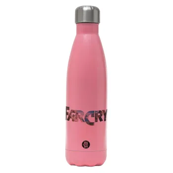 Farcry, Μεταλλικό παγούρι θερμός Ροζ Ματ (Stainless steel), διπλού τοιχώματος, 500ml
