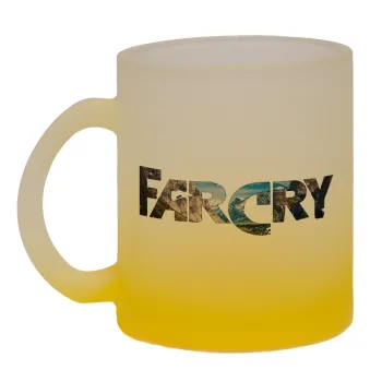 Farcry, Κούπα γυάλινη δίχρωμη με βάση το κίτρινο ματ, 330ml