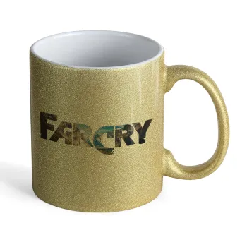 Farcry, Κούπα Χρυσή Glitter που γυαλίζει, κεραμική, 330ml