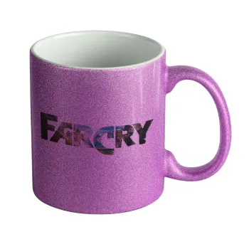 Farcry, Κούπα Μωβ Glitter που γυαλίζει, κεραμική, 330ml