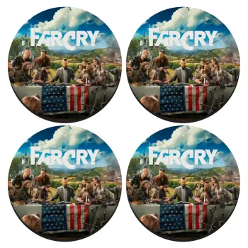 Farcry, SET of 4 round wooden coasters (9cm)