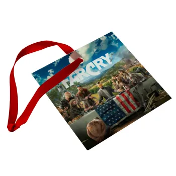 Farcry, Christmas ornament, glass square ornament 9x9cm