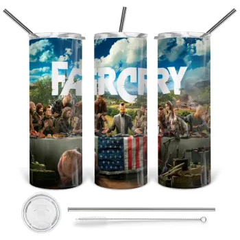 Farcry, Tumbler stainless steel 600ml, with metal straw & cleaning brush