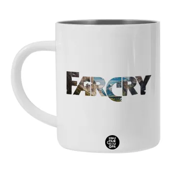 Farcry, Λευκή Ανοξείδωτη Μεταλλική Κούπα 450ml - Διπλού Τοιχώματος 