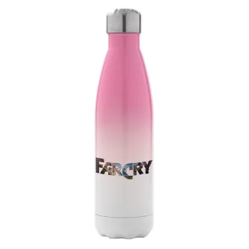 Farcry, Metal mug thermos Pink/White (Stainless steel), double wall, 500ml