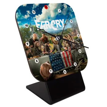 Farcry, Quartz Wooden table clock with hands (10cm)