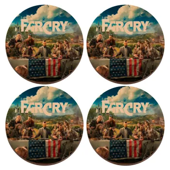 Farcry, ΣΕΤ x4 Σουβέρ ξύλινα στρογγυλά plywood (9cm)