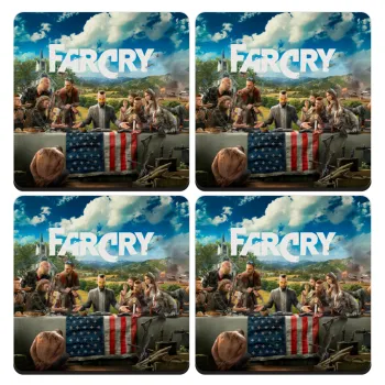 Farcry, ΣΕΤ 4 Σουβέρ ξύλινα τετράγωνα (9cm)
