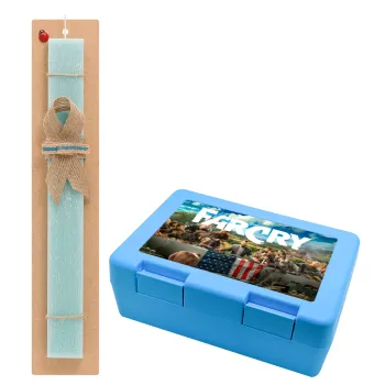 Farcry, Easter Set, children's snack container BLUE & Easter aromatic flat candle (30cm) (TURQUOISE)
