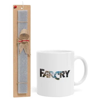 Farcry, Easter Set, Ceramic Cup (330ml) & Easter aromatic flat candle (30cm) (GRAY)