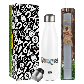 Farcry, Easter candle, metallic white thermos bottle (500ml) & aromatic flat candle (30cm) (GRAY)