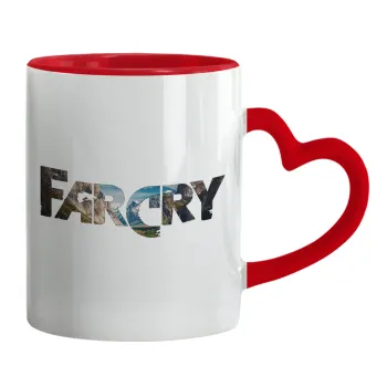 Farcry, Mug heart red handle, ceramic, 330ml