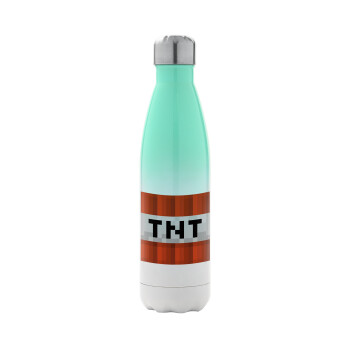 Minecraft TNT, Metal mug thermos Green/White (Stainless steel), double wall, 500ml