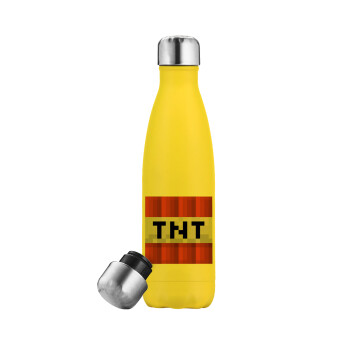 Minecraft TNT, Yellow Stainless Steel Metallic Thermos, double-walled, 500ml