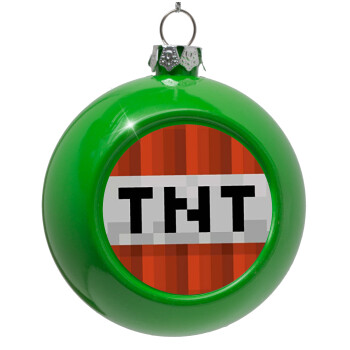 Minecraft TNT, Green Christmas tree ornament bauble 8cm