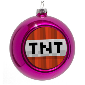 Minecraft TNT, Purple Christmas tree ornament bauble 8cm