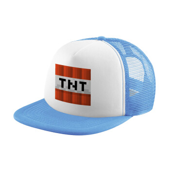 Minecraft TNT, Καπέλο Soft Trucker με Δίχτυ Γαλάζιο/Λευκό