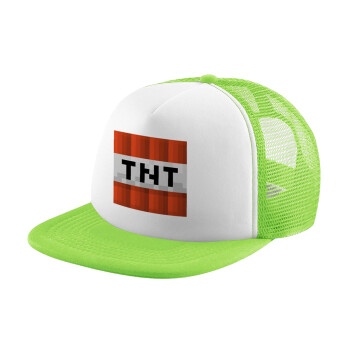 Minecraft TNT, Καπέλο Soft Trucker με Δίχτυ Πράσινο/Λευκό