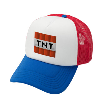 Minecraft TNT, Καπέλο Soft Trucker με Δίχτυ Red/Blue/White 