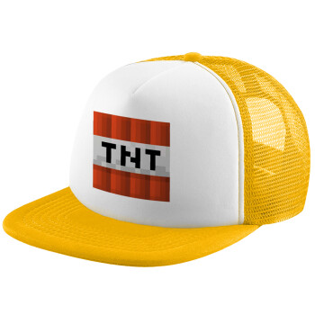 Minecraft TNT, Καπέλο Ενηλίκων Soft Trucker με Δίχτυ Κίτρινο/White (POLYESTER, ΕΝΗΛΙΚΩΝ, UNISEX, ONE SIZE)