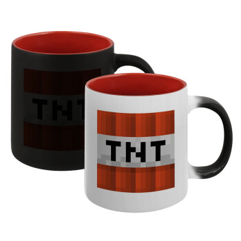 Minecraft TNT, Κούπα Μαγική εσωτερικό κόκκινο, κεραμική, 330ml που αλλάζει χρώμα με το ζεστό ρόφημα (1 τεμάχιο)