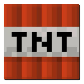 Minecraft TNT, Τετράγωνο μαγνητάκι ξύλινο 6x6cm