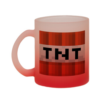 Minecraft TNT, Κούπα γυάλινη δίχρωμη με βάση το κόκκινο ματ, 330ml