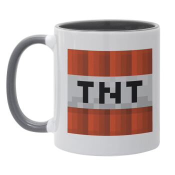Minecraft TNT, Κούπα χρωματιστή γκρι, κεραμική, 330ml