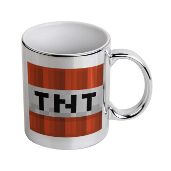 Minecraft TNT, Mug ceramic, silver mirror, 330ml