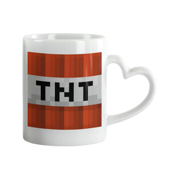 Minecraft TNT, Mug heart handle, ceramic, 330ml